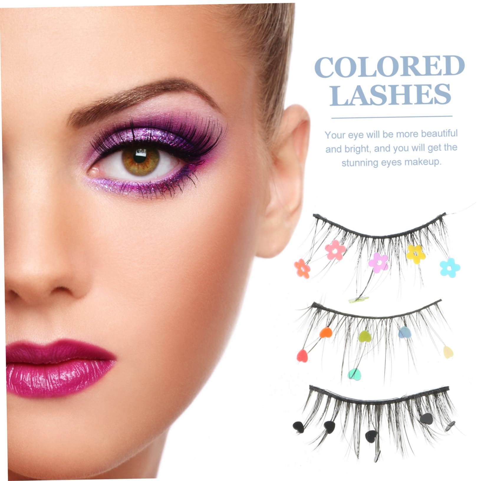 FRCOLOR Lot De 2 Faux Cils Naturels À Paillettes Et Légers Pour Le Maquillage Quotidien (3 Paires X 2)