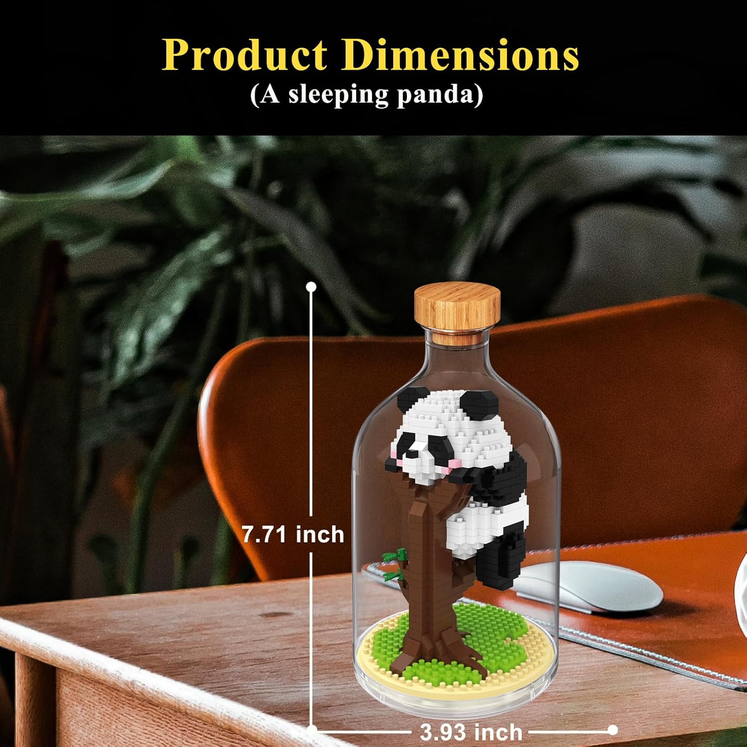 Creative Panda Toy Building Set,Adult Mini Animal Friend Set,Party Favors Gift for Friends,Animal Lovers Office Home Decor Building Block,New Year Easter Birthday Gift for Family(Sleeping)