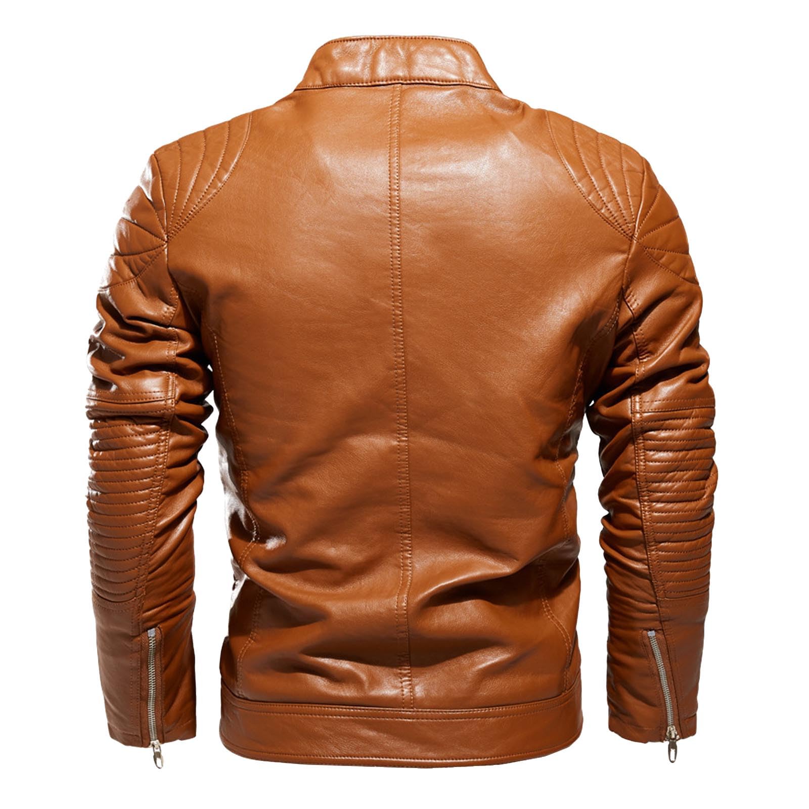 Giacca Pelle Uomo, Giubbotto Imbottito Antivento Elegante Bomber Giacca in Ecopelle Giacca da Motociclista Giubbotto in Similpelle Stile Biker Giubbotto Moto Estivo Giacca Antivento Chiodo Pelle Uomo