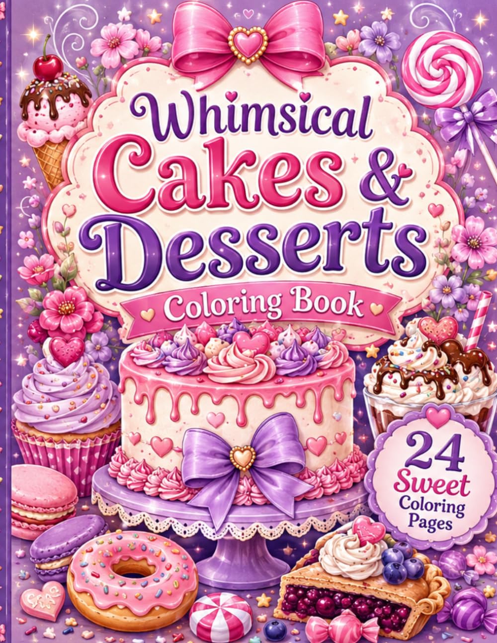 Whimsical Cakes & Desserts Coloring Book (Bakery Coloring Books)