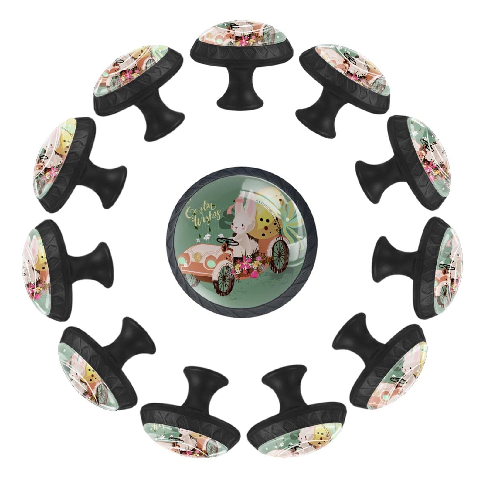 Boutons de tiroir lapin et œuf de Pâques 35mm pour commode de chambre
