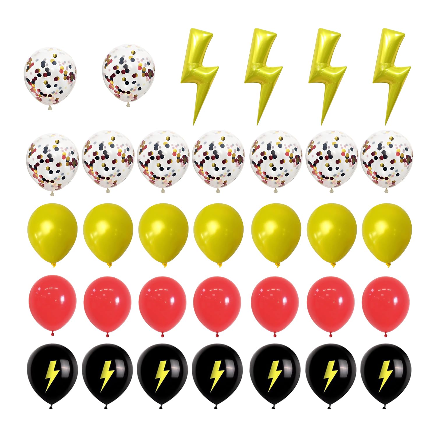 USHXVG 1 Set Of Balloon Set And 4 Lightning Sequined Confetti Balloons, Anime Birthday Decorations, Party Decorations, Suitable For Parties And Celebrations.