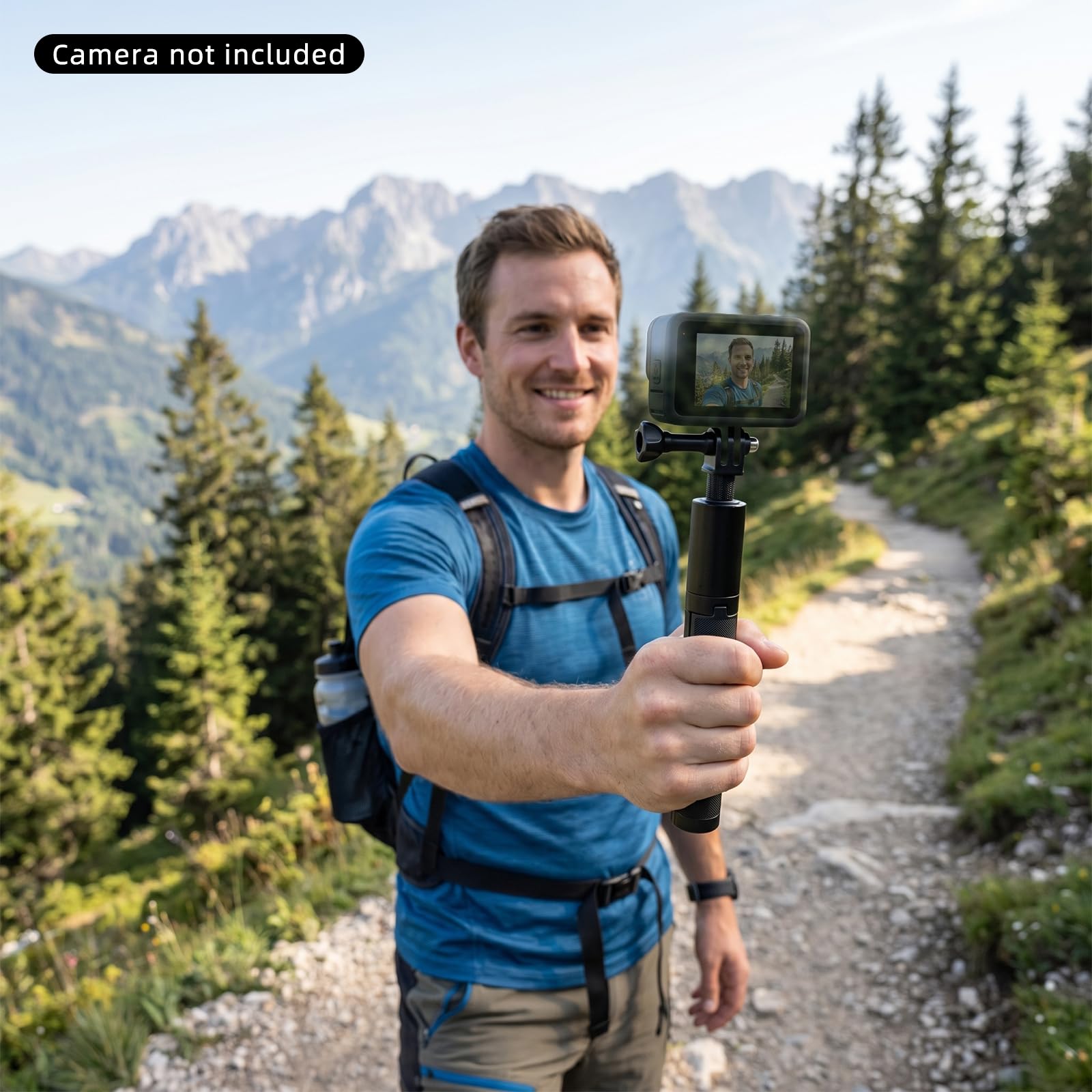 Palo selfie invisible de 122 cm, trípode 2 en 1 para cámaras de acción