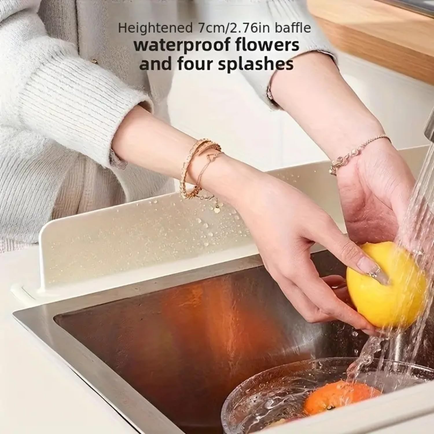 Dadhichi Zone Sink Anti-Splash Baffle | Countertop Silicone Suction Cup | Splash Guard, Kitchen Water Baffle Plate Splash Guard | Flexible Blocking Barrier | Kitchen Tools & Accessories (2 Pcs) 2