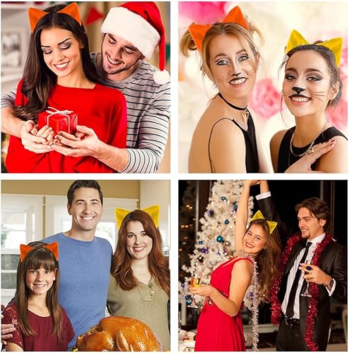 Miniatura 6 de Diadema con orejas de zorro, diadema peluda para mujer, disfraces de Halloween y Navidad, fiesta de cosplay, disfraz