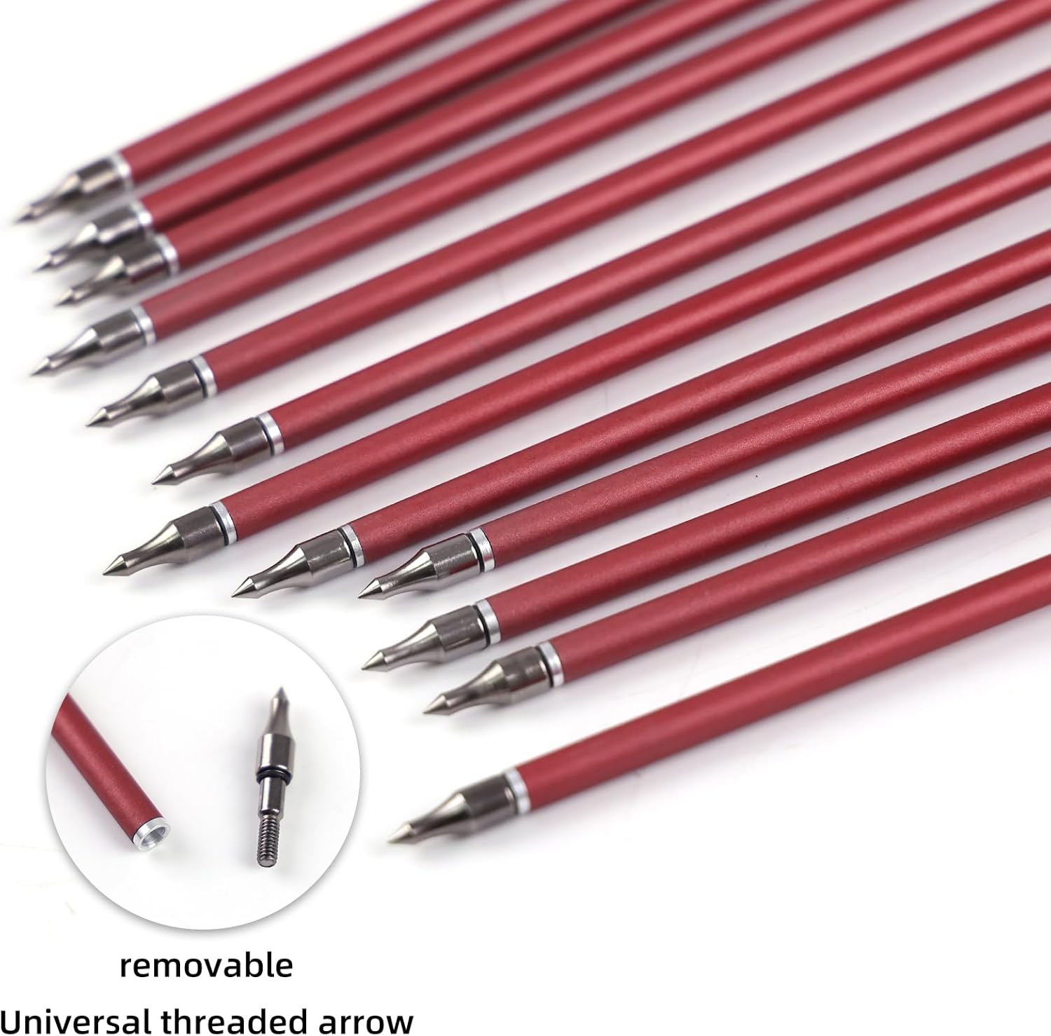 Hunting Arrows Mixed Carbon Arrow Archery Practice Shooting Plastic Vanes Fletching Removable Replaceable Broadhead Tips 12pcs I.D.6.2MM O.D.7.8mm Bright Colors Arrows for Recurve Compound Bow