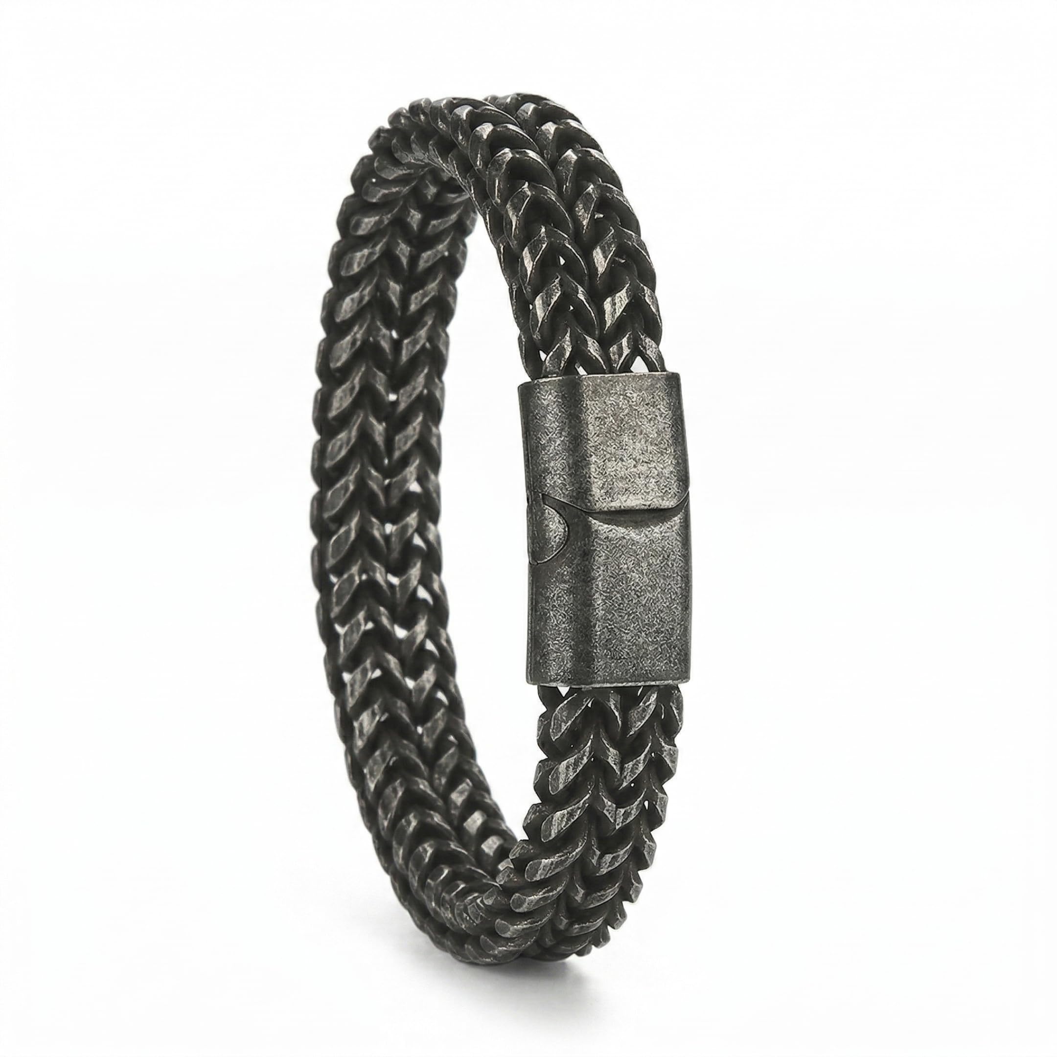 FRANCO DIVIDE LINK - 12mm Pure Stainless Steel Bracelet, Biker Punk Style Bracelet for Men & Boy (8 inch)-image-39