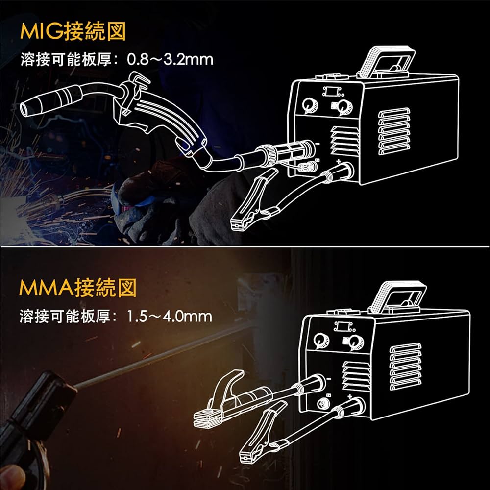 MIG MMA 2in1 半自動 溶接機 100v 130A ノンガス 説明書 Amazon | EASYWELDER MIG/MMA 2 in 1 半自動溶接機100v、最大