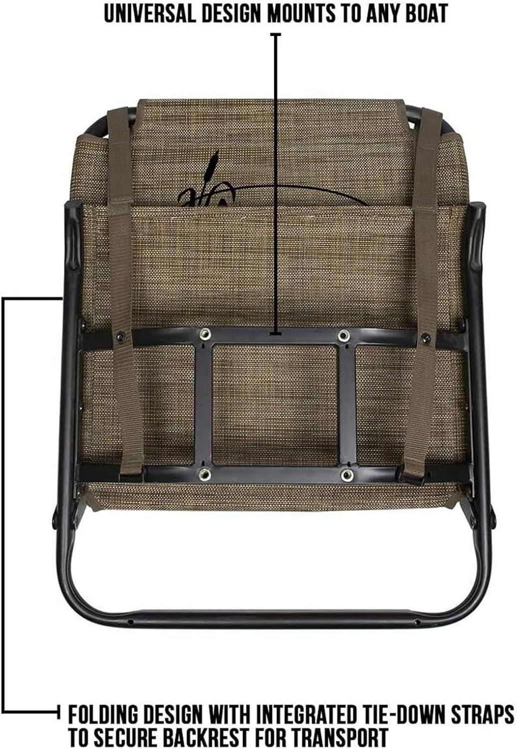Banded Avery Quick-Set Swiveling Boat Seat | Folding Mesh Marine Chair with Steel Frame & Universal 4-Bolt Mount | Lightweight Hunting & Fishing Seat for Duck Boats/Bass Boats/Jon Boats