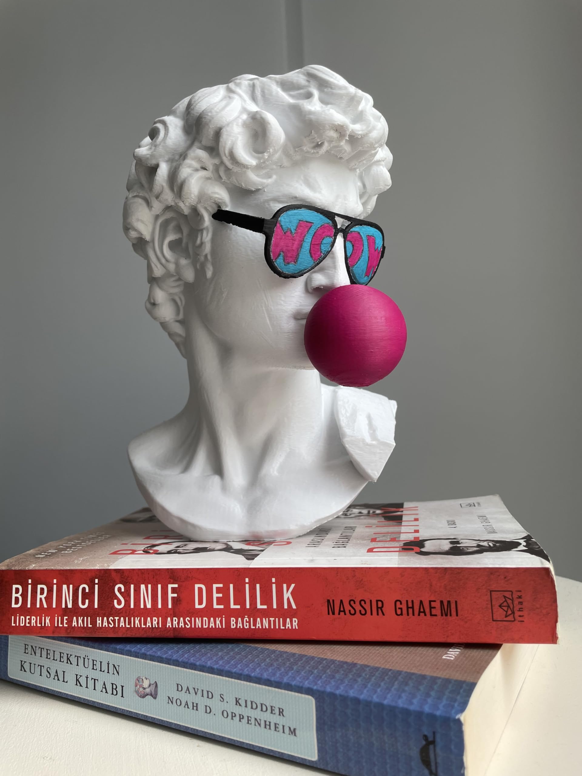 David Bust Woow Pop Art Sculpture David de Michellangelo Peint à la main 25 cm