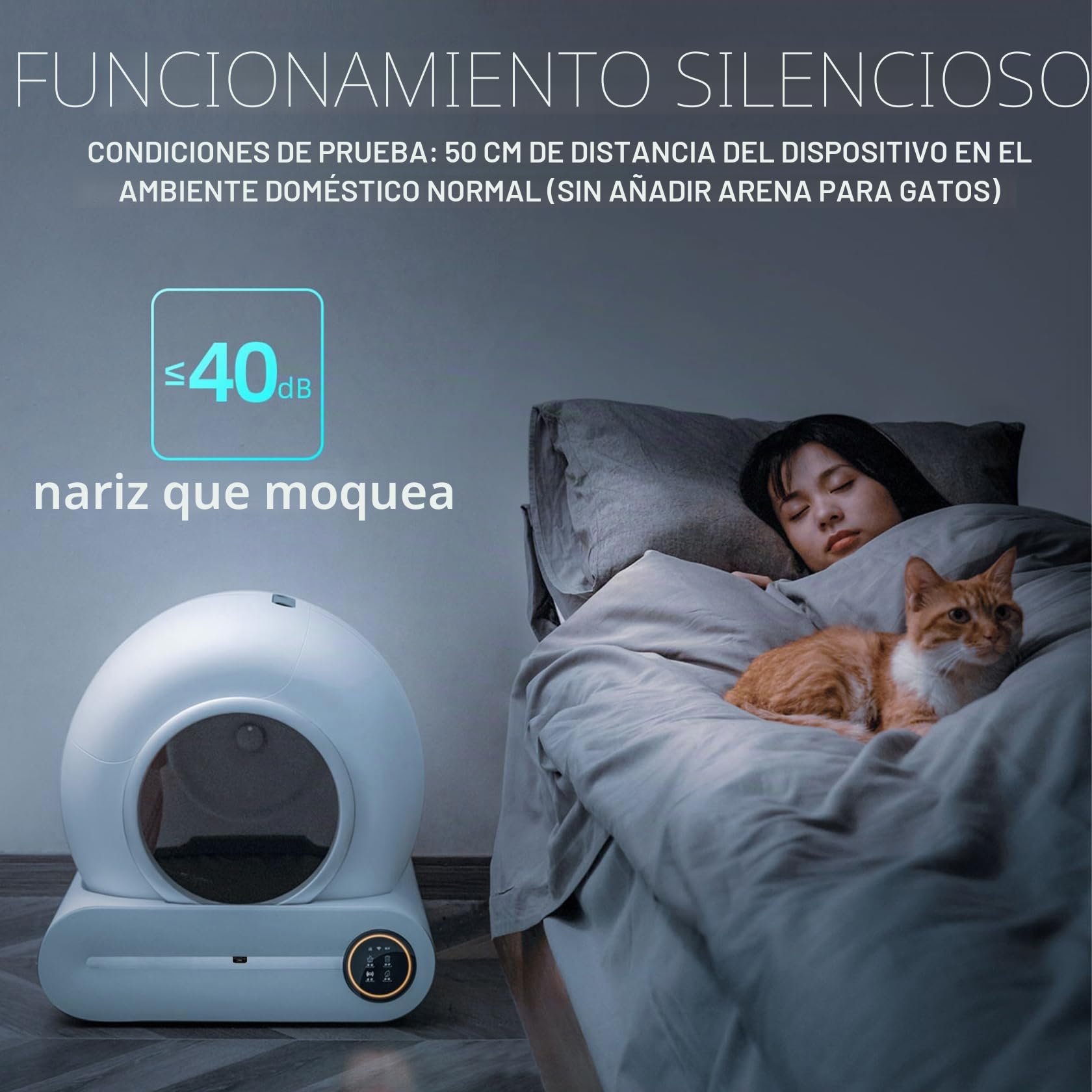 Arenero Gatos Autolimpiable, Arenero Automatico, 65L XXL | Desodorizante, Controlado por Aplicación, Cagadero Autolimpiable Grande, Adecuado para Varios Gatos