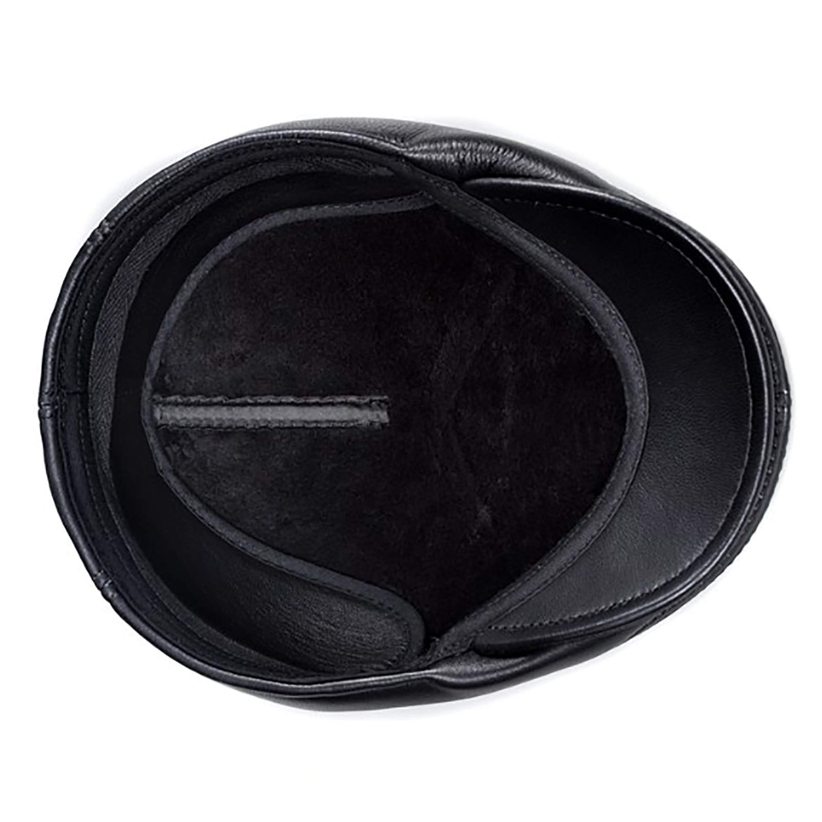 G&F Berretti Uomini Pelle Cappello Pelle Pecora Tenere Caldo Cappellino Cotone per Anziani 54-62 Cm Inverno