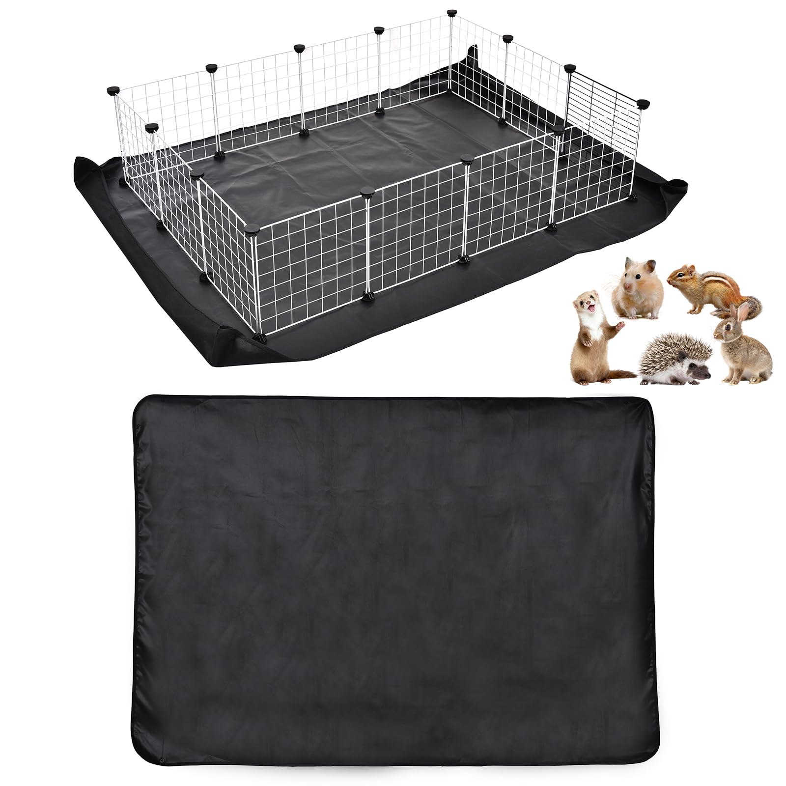 PJYuCien Guinea Pig Cage Liner, Waterproof Liner for C&C Guinea Pig Cage, Easy to Install, Suitable for Guinea Pigs, Rabbits, Totoro, Hedgehogs, Ferrets, Small Animals, Not Include Cage (100x150cm)