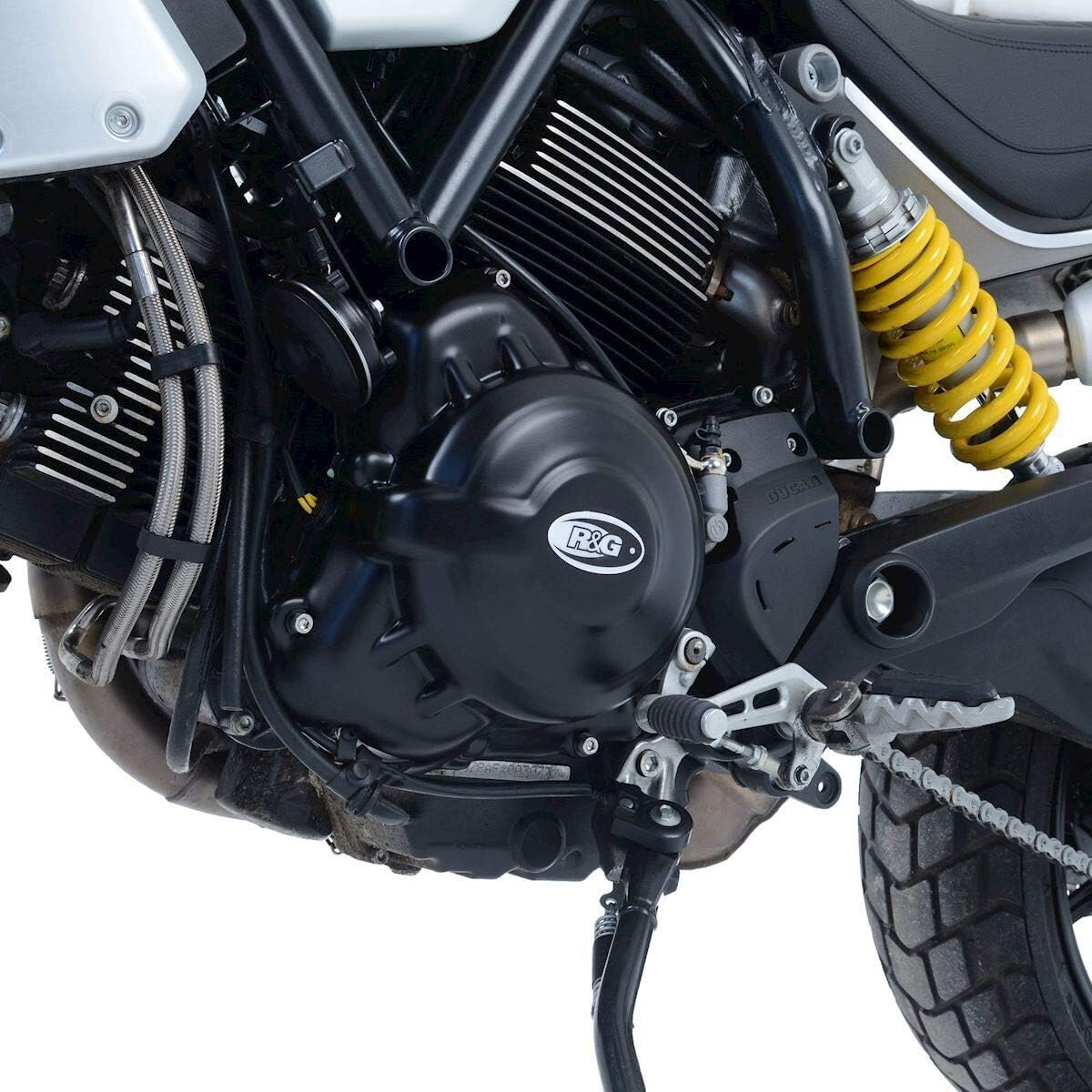 R&G Racing Engine Case Cover (Left Side) (Black) Compatible with 18-20 Ducati SCRAM1100