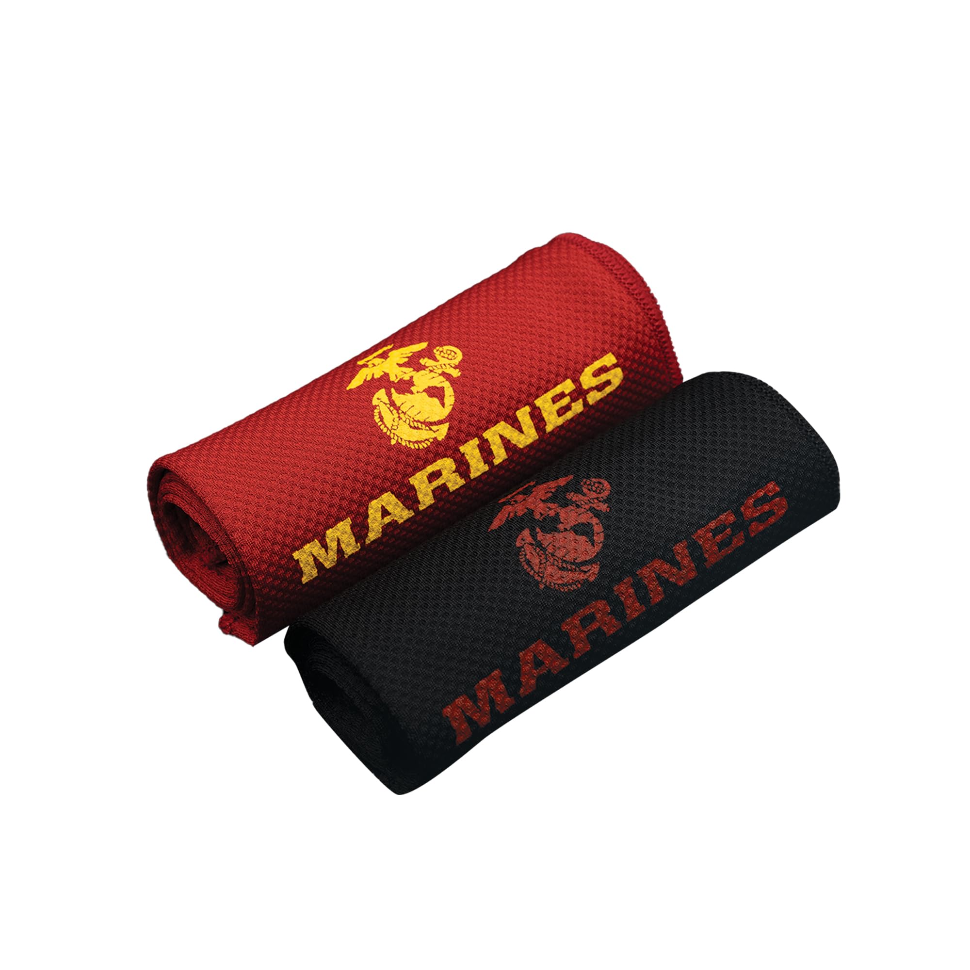 JM Warriors Cooling Towel for Sports, Fitness, Yoga, Workout, Golf, Hiking, Running, Training, Military, Pickleball, Marines (Black)
