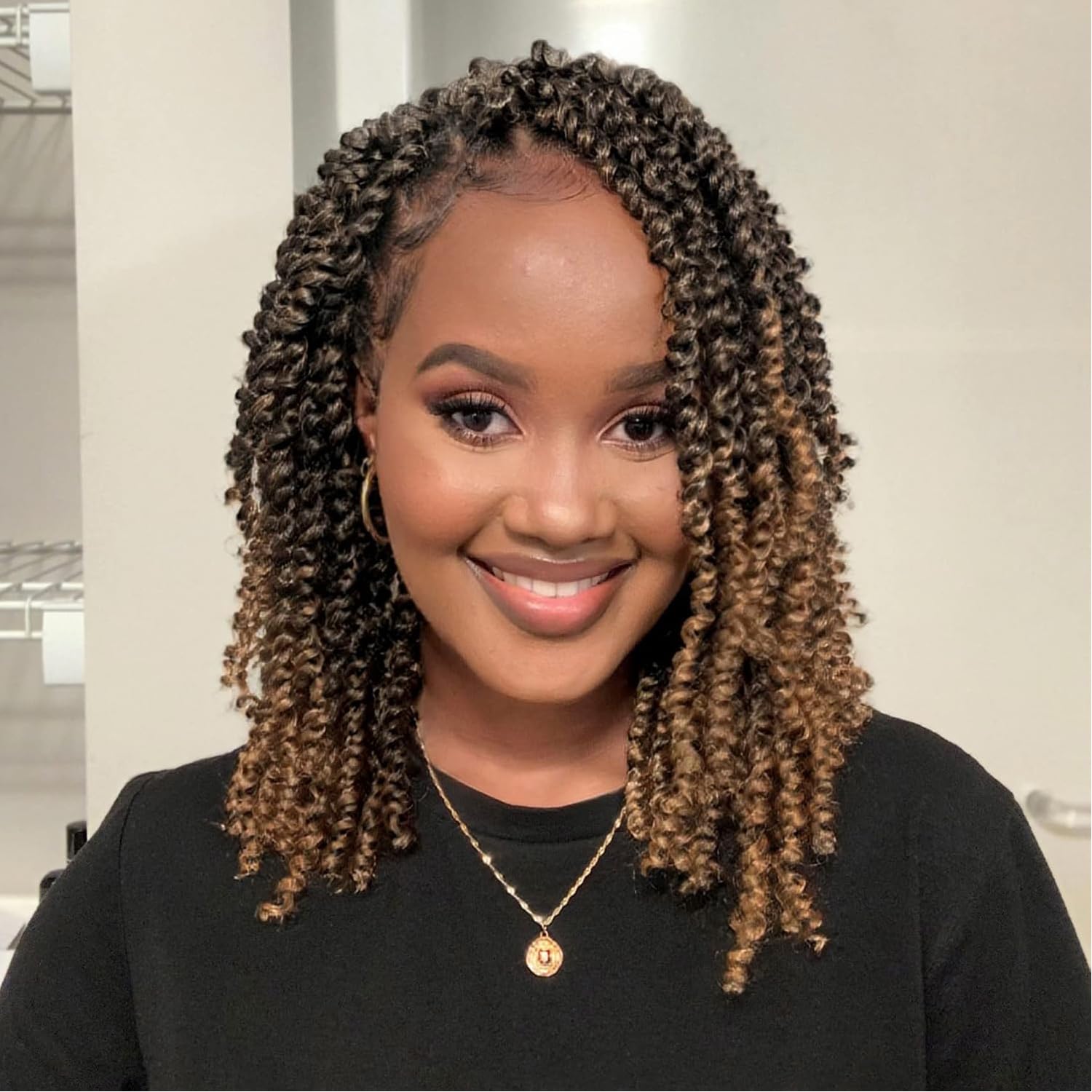 Mscat 8 Packs 12 Inch Pre-twisted Passion Twist Crochet Hair Ombre Pre-looped Crochet Braids Hair Extension (8packs, T27#)