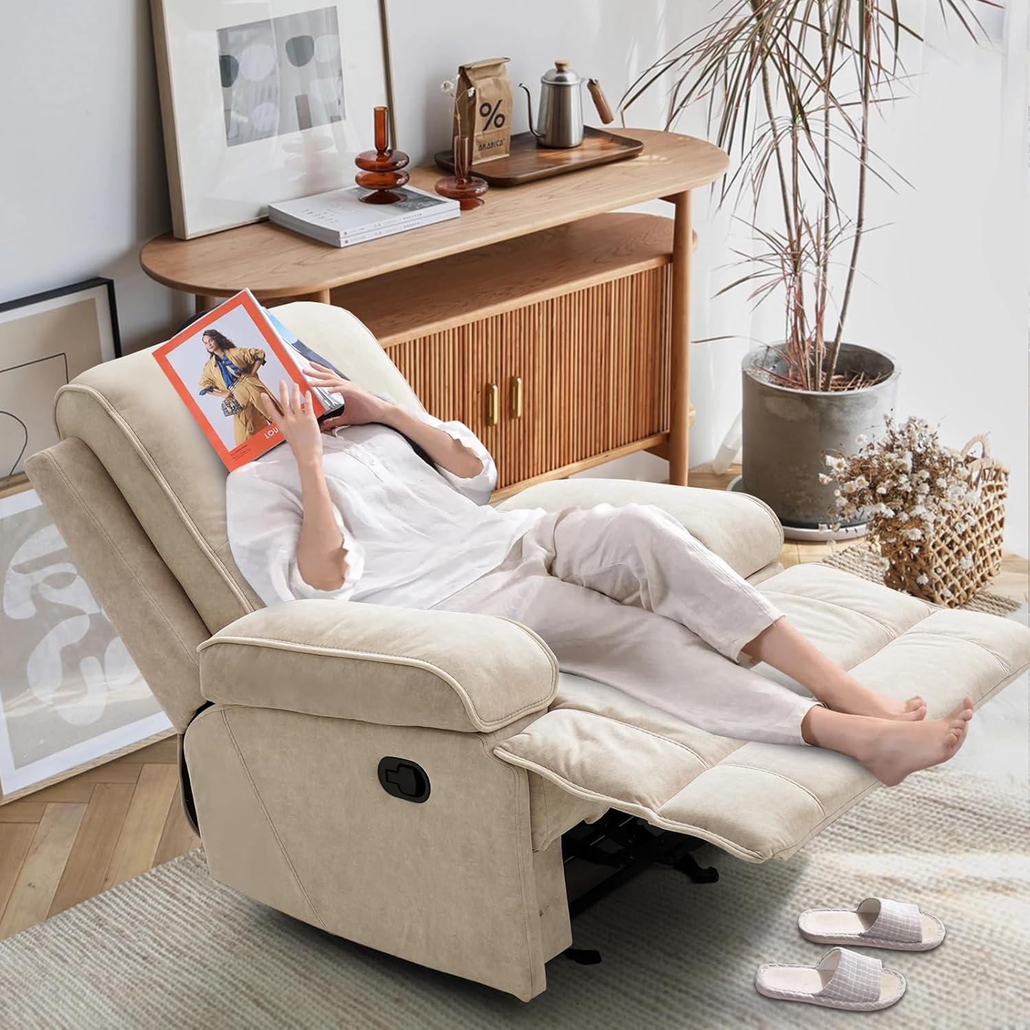 Recliner Rocking Chair Modern Ergonomic Lounge Single Sofa