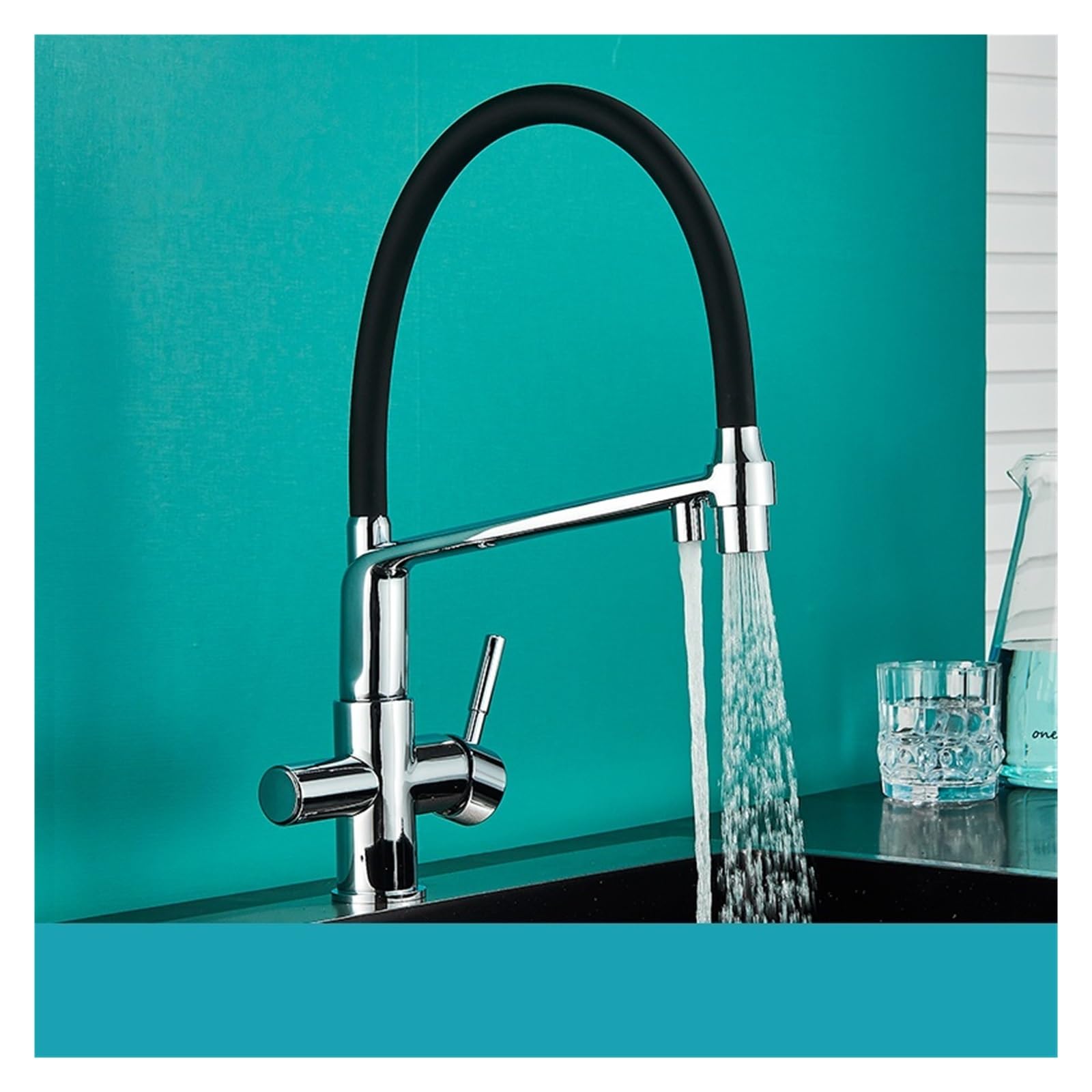 Aycdl Type A Black White Filtered Kitchen Faucets Pull Out 360 Rotation Mixer Tap Pure Water Crane For Kitchen Filtered Water Taps,-Chrome-A