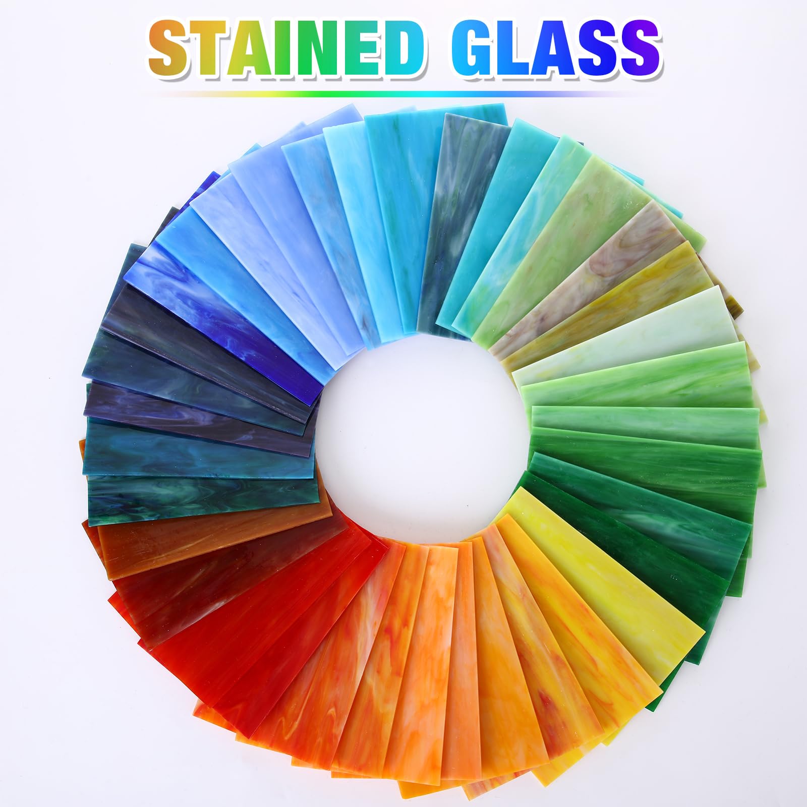 Amazon.com: Nuanchu 72 Sheets Variety Stained Glass Sheets Pack 4