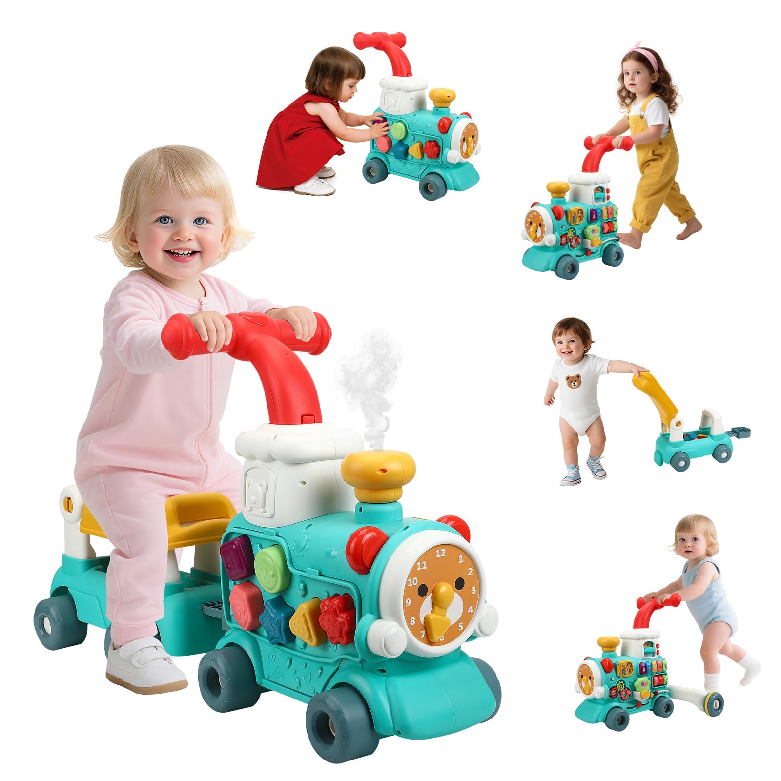Andadores para Bebes, Andador 5 en 1 con Velocidad Ajustable, Multifunción Andadera para Bebe con Juguetes Montessori y Música, Regalo para Niños y Niñas para Bebés Mayores de 6 Meses