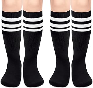 Toddler Soccer Socks Kids Soccer Socks Boys Girls Soccer Socks Youth Toddler Knee High Socks for Girls Long Tube Socks