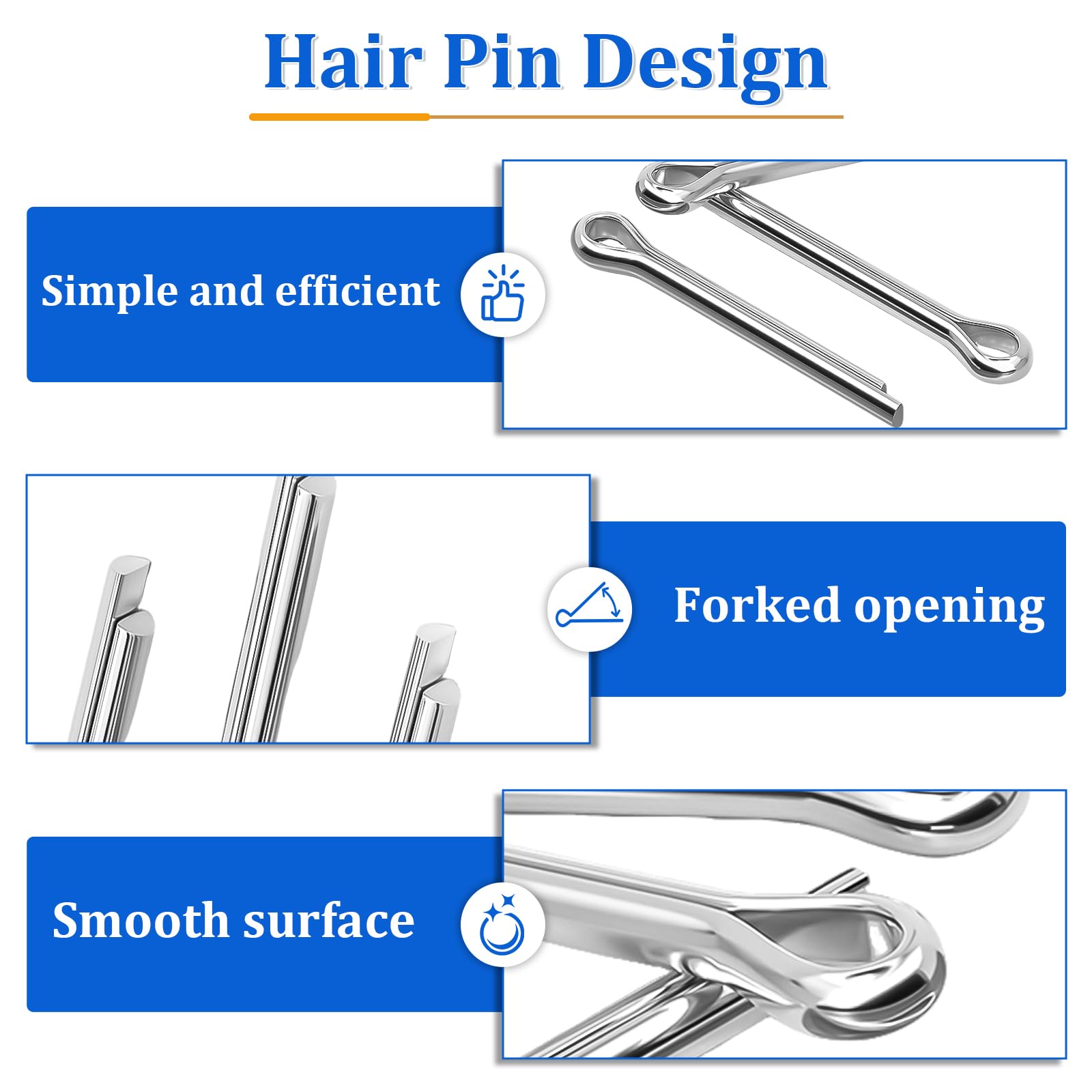 180pcs 15-Size Stainless Steel Split Cotter Pins Kit, Silver Tone Clip Key Fastner Fitting for Automotive Mechanics, Car Garage - Image 3