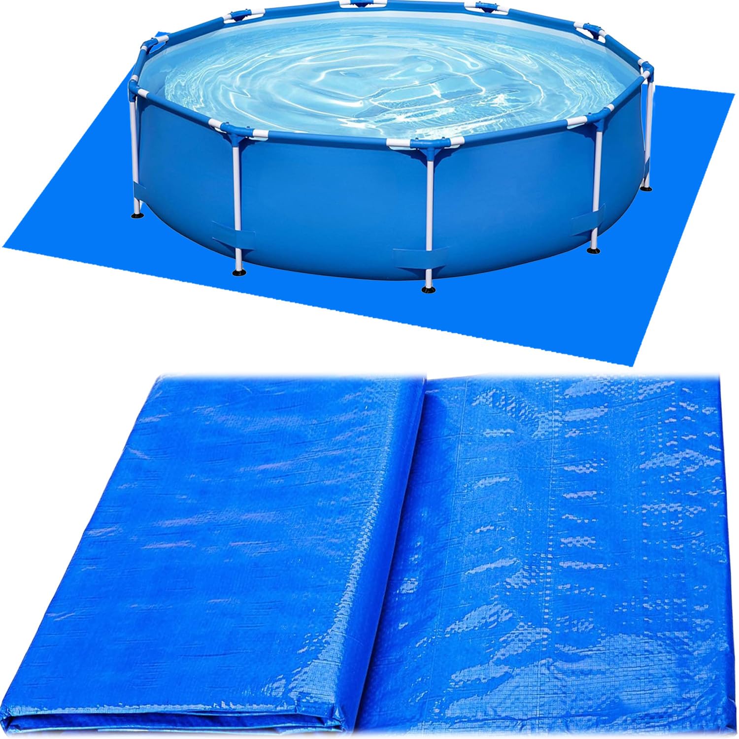 WINOK Pool Ground Cloth, Ground Protector Cloth for Above Ground Pools, Foldable Swimming Pool Floor Protector, Ground Cloth Floor Protector for Swimming Pools (274 * 274cm)