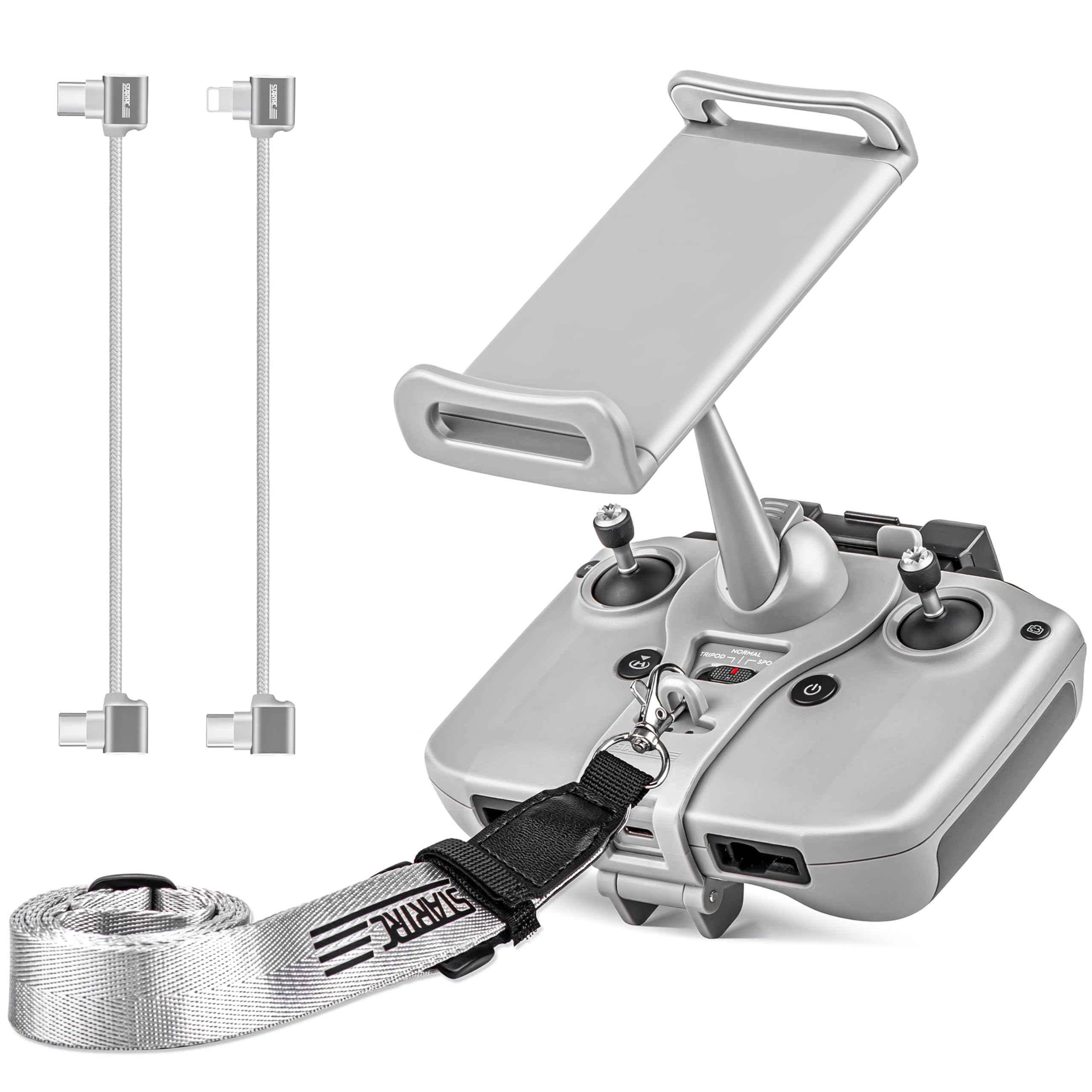 STARTRC Adjustable Tablet Holder Mount for DJI Neo/Mini 4k/Mini 2 SE/Mini 3 Pro/Mavic 3/Mini 4 Pro,4-11 inch Drone Phone Holder Mount with Cables & Lanyard,for DJI RC-N3/N2/N1C Accessories