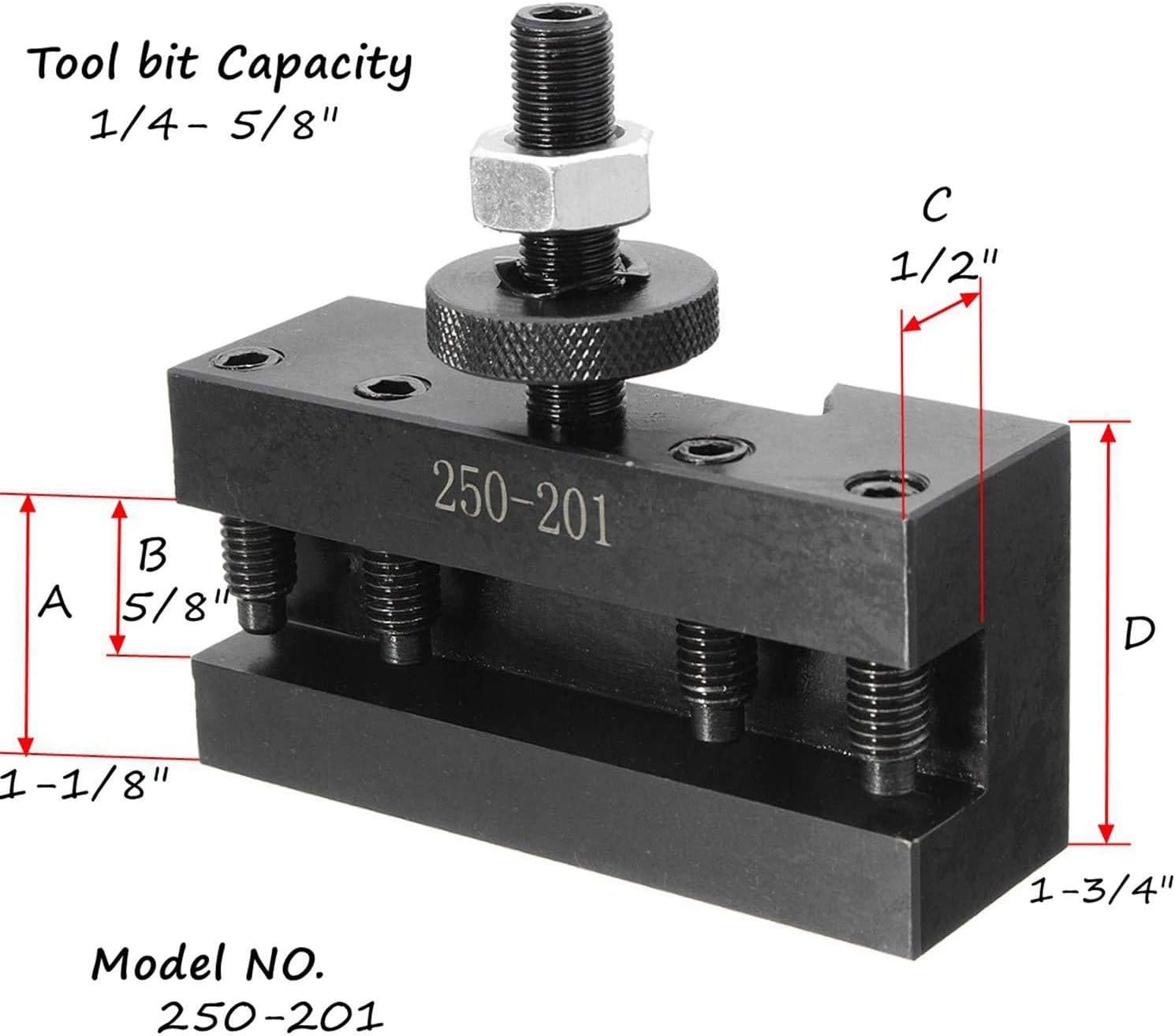2Pcs Quick Change CNC Lathe Tool Post Turning Facing Holder Holder for Lathes Tools-250-201 & 250-202