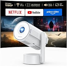 Portable Mini Projector with WiFi and Bluetooth Compatible with Netflix