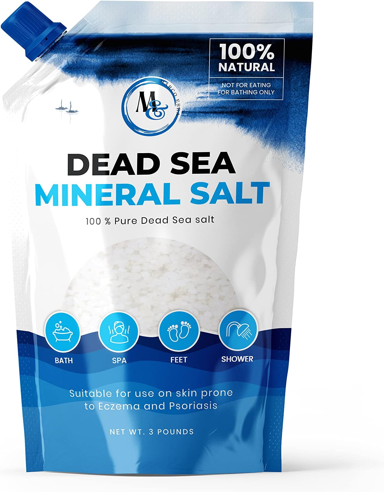 Dead Sea Salts for Soaking, Mineral Salt for Bath, Spa, Shower – More Minerals Than Epsom Salt, Pure and Natural Bath Salt for Foot Soak, Fine Salt Mined from Dead Sea