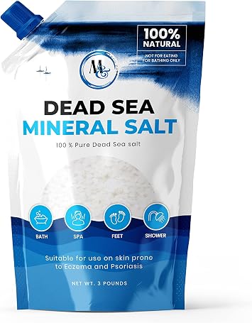 Dead Sea Salts for Soaking, Mineral Salt for Bath, Spa, Shower More Minerals Than Epsom Salt, Pure and Natural Bath Salt for Foot Soak, Fine Salt Mined from Dead Sea