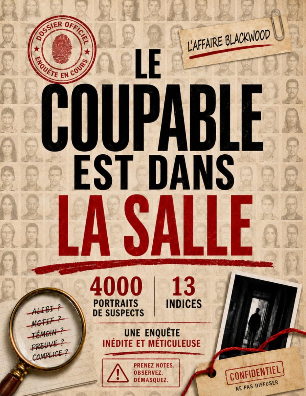 LE COUPABLE EST DANS LA SALLE: L'Affaire Blackwood : Livre-Jeu d'Enquête, d'Observation et de Déduction - 4000 Suspects, 13 Indices | Éliminez les Innocents, Démasquez le Vrai Coupable