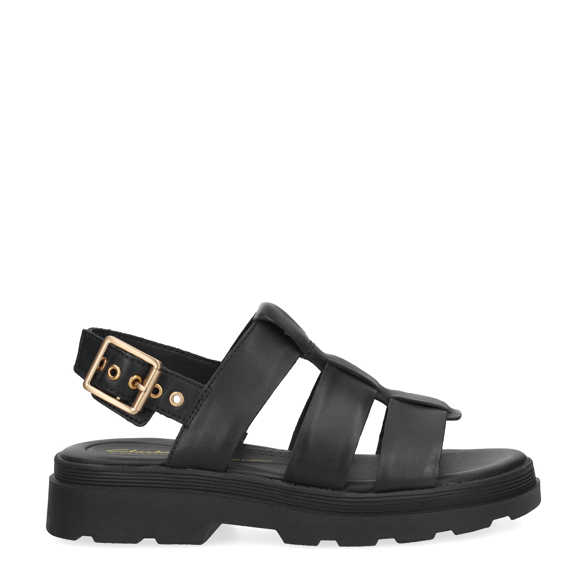 Clarks Orinoco3 Strap Womens Black Leather, 7.5