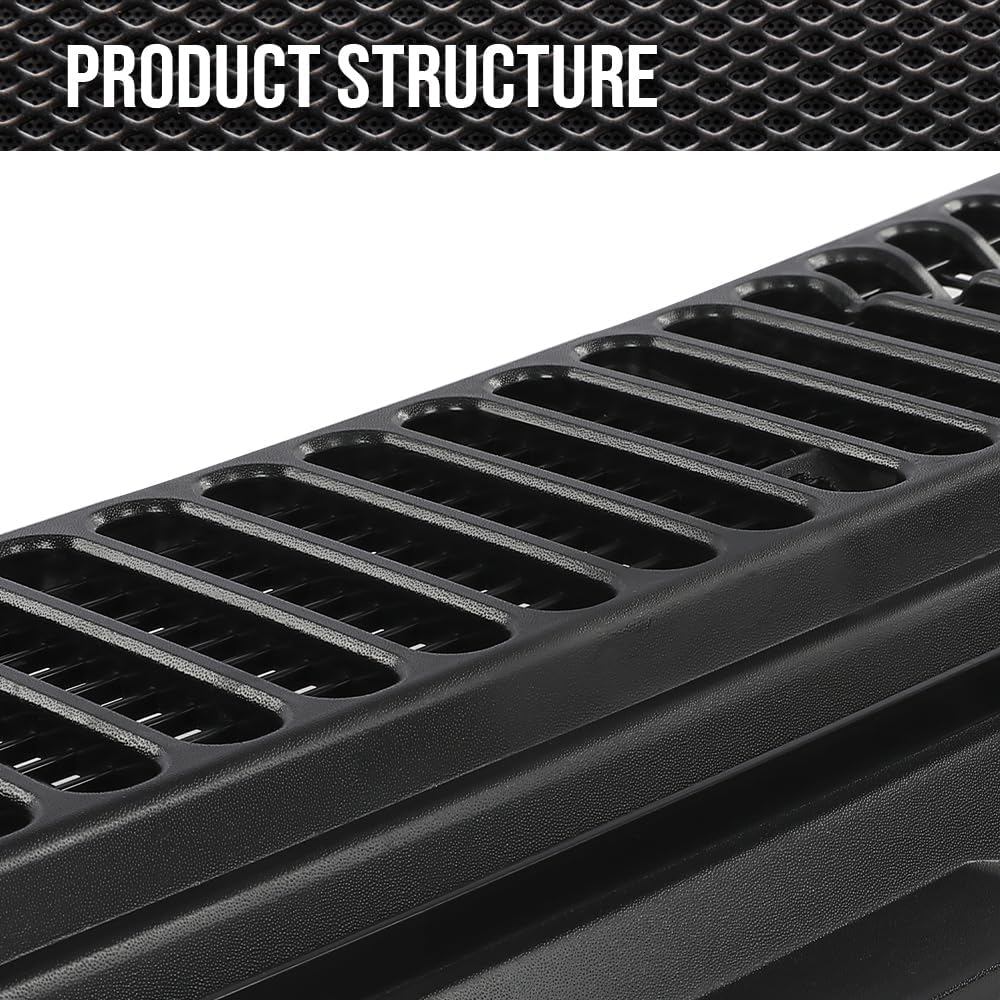 CNNELL Windshield Wiper Vent Cowl Screen Cover Grille Panel 2pcs Compatible with Ford F250 F350 F450 F550 Super Duty 1999-2007/Compatible with Ford Excursion 2000-2005