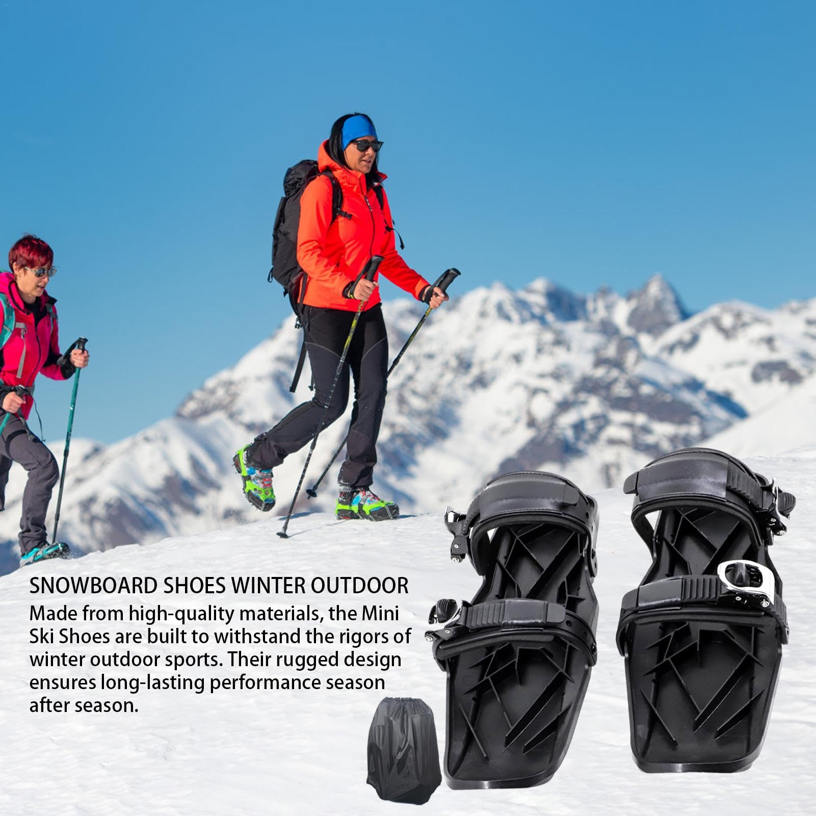 Kurzski,Schneeschuhe Herren | Schlittschuhe - Rutschfestes Skizubehör mit Tragetasche, verstellbare Kurzski Multifunktionale für Männer und Frauen, D Rennen