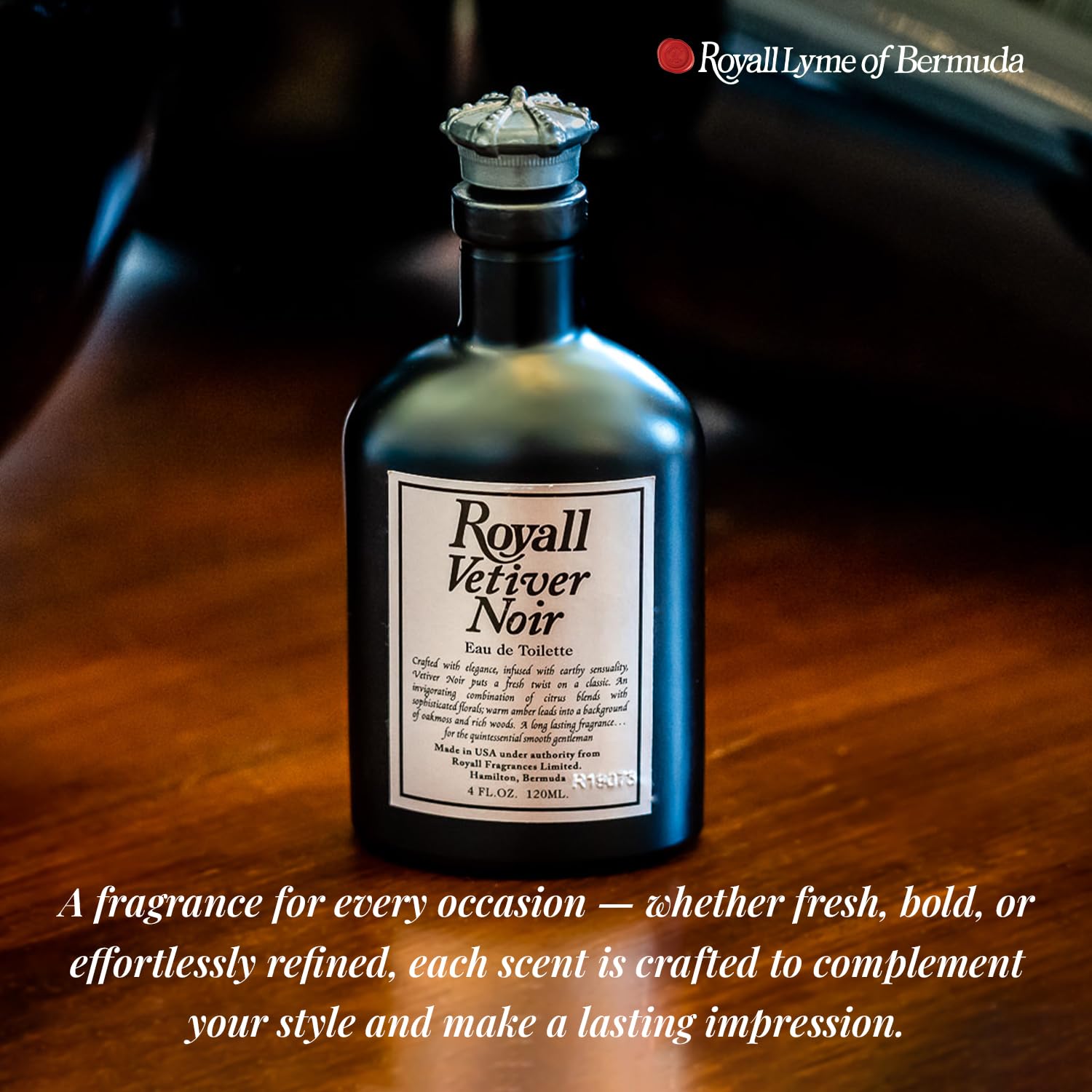 ROYALL VETIVER NOIR, Men's Eau de Toilette, Vetiver & Amber Fragrance – 4 oz Spray