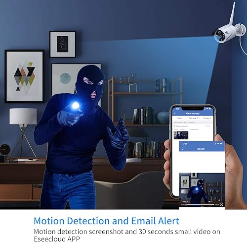 Miniatura 3 de Hiseeu - Sistema de cámaras de seguridad WiFi Pro, NVR 4K, 16 canales, 8 cámaras CCTV, 5 MP, para interior o exterior, visión nocturna, impermeable,