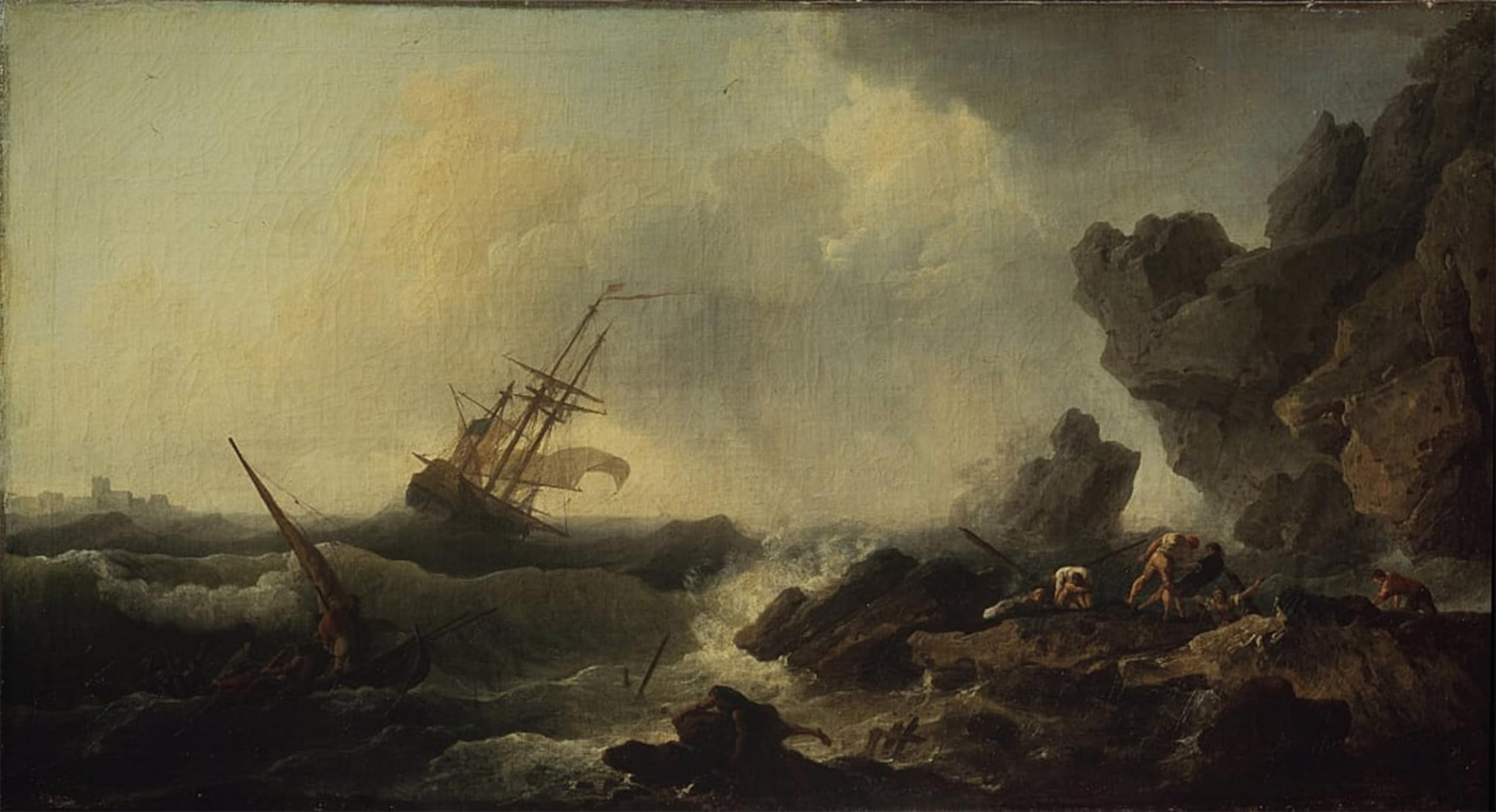 POSTERIIk Vintage Art Print Images Pictures Print Storm At the Sea by Claude Vernet Modern Colour Posters for Office Home Decor 60x90cm