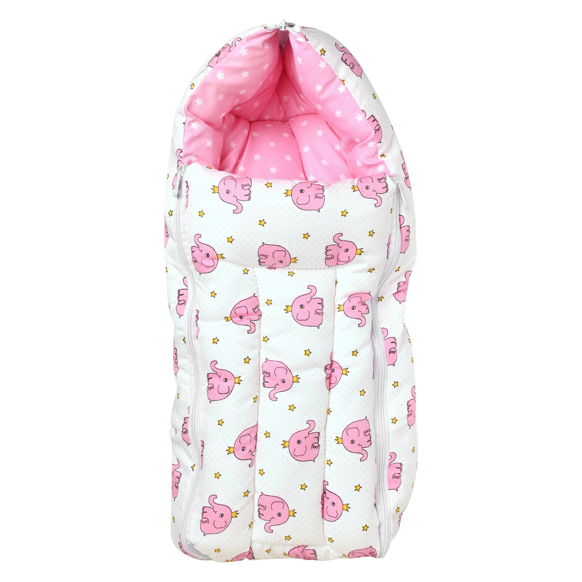 KIDBITKARTKIDBITKART 3 in 1 Sleeping Bag Baby Bedding for New Born & Baby Sleeping Bed 0-8 MONTHS Sleeping Bag (Pink SLEEPING BAG)