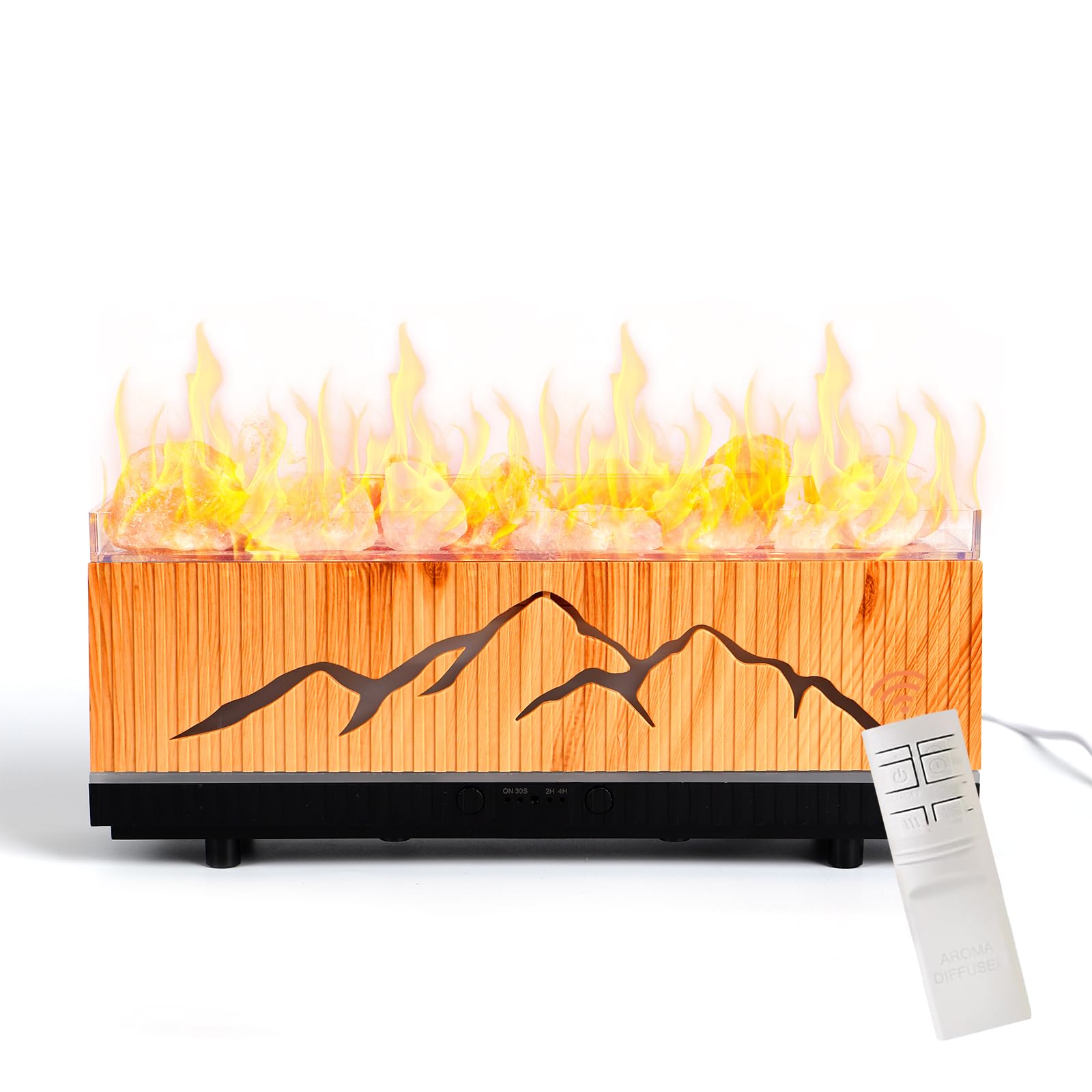 Diffusore di Oli Essenziali Fiamma, Diffusore di Aromaterapia a Due Colori, Umidificatore a 200 Ml Con Telecomando E Protezione di Spegnimento Automatico per Casa, Ufficio Aroma Diffuser