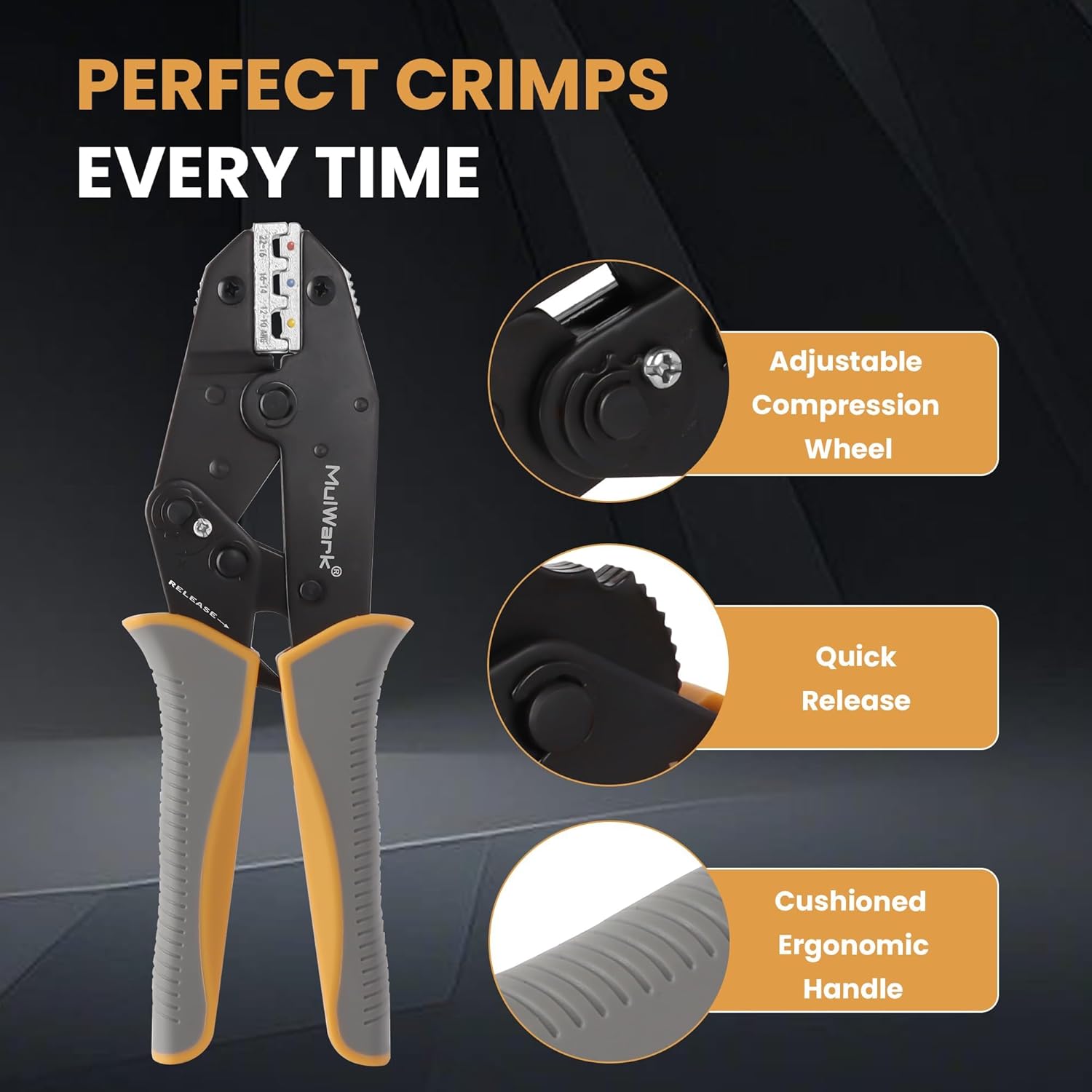 Mulwark 5 pcs Telescoping Magnetic Pickup Tool with Strong Pull Force: Non-Slip Extendable Magnet Pickup Tool: Telescopic Magnetic Pick-Up Tool and Mulwark Wire Crimping Tool