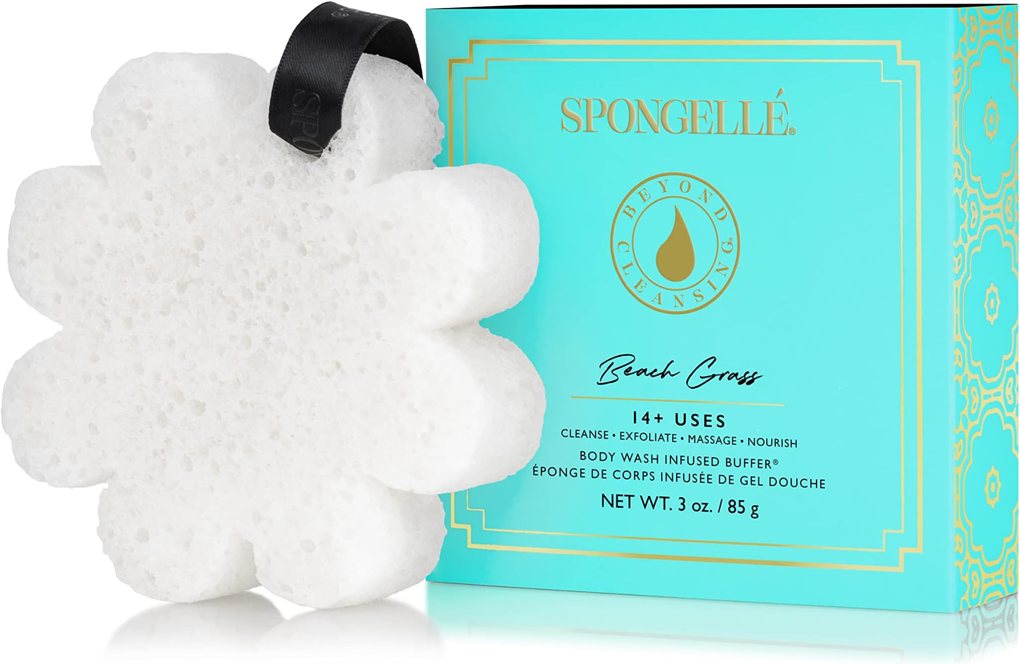 Boxed Flower Shower Body Wash Infused Buffer, Beach Grass