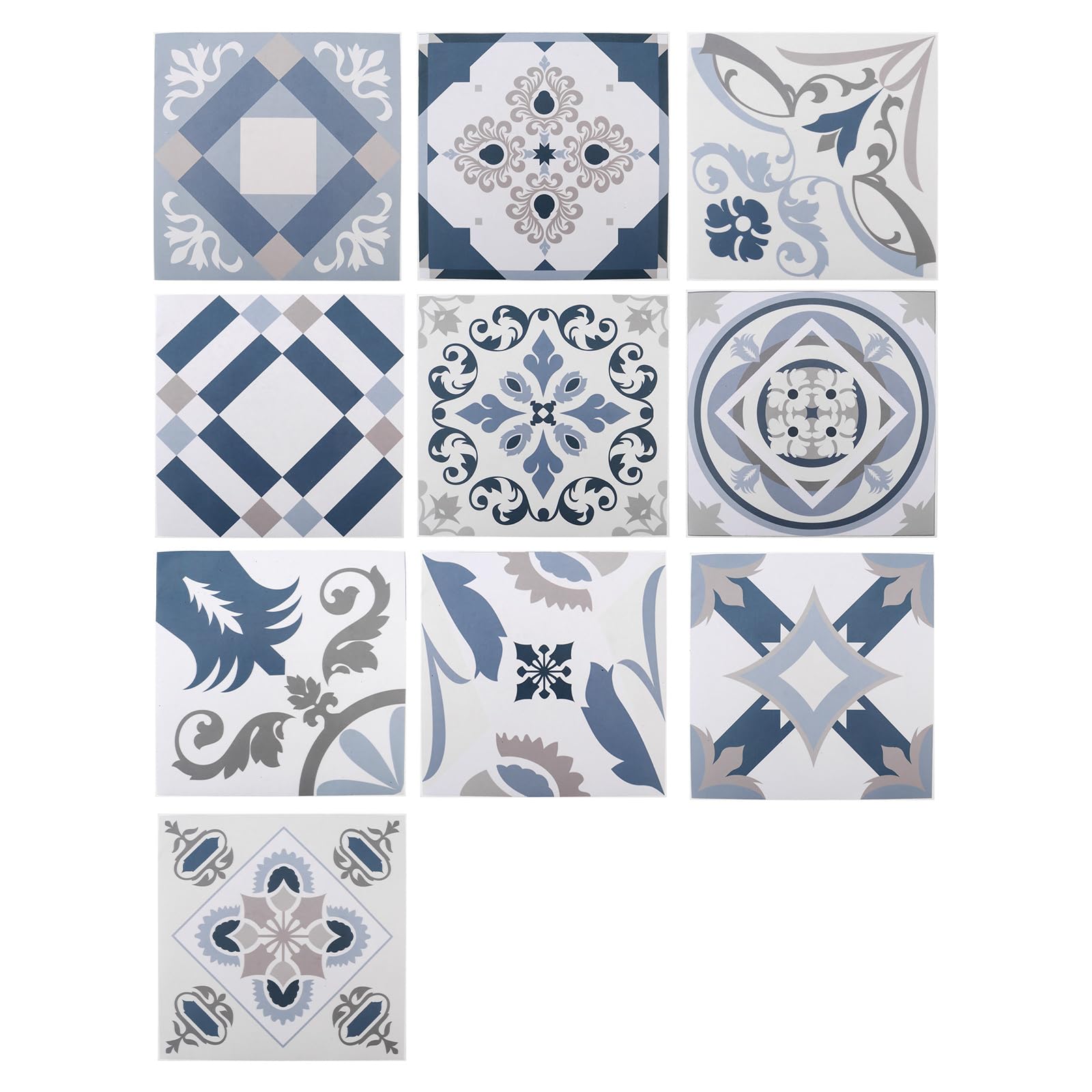 Tile Stickers Peel and Stick 7.87inch*7.87inch, PNXKTXO 10pcs Self Adhesive Backsplash Decorative Wall Stickers Removable Stick on Tiles Home Decor (Light Blue)