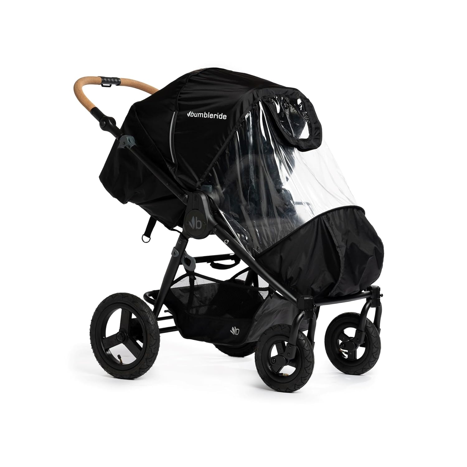 Bumbleride Era Stroller Rain Cover - PFAS-Free Non-PVC Water-Resistant Rain Shield with Side Vents, Roll-Up Front for Easy Access & Peek-a-Boo Window