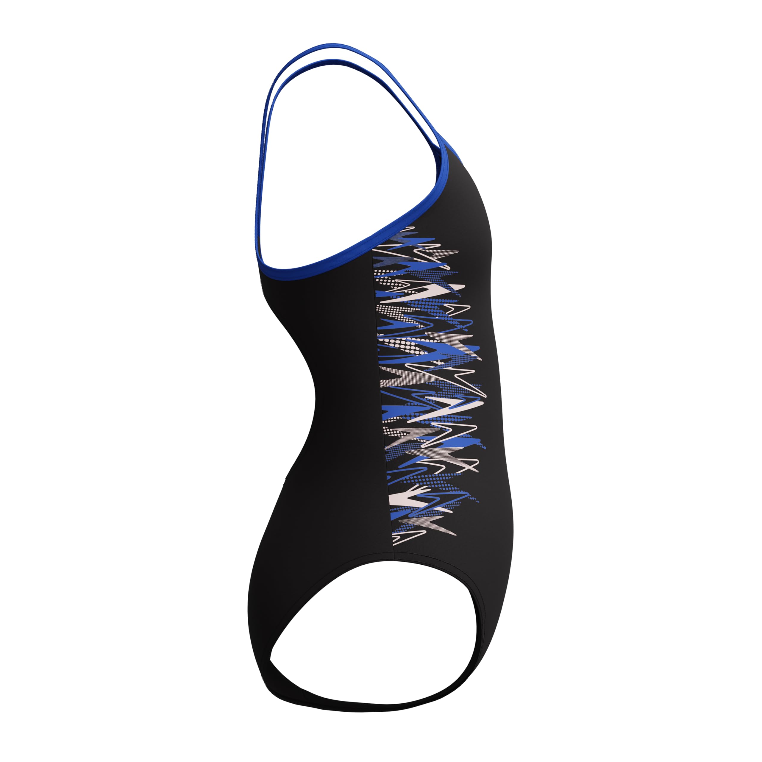 Speedo Placement Badeanzug für Mädchen, schmaler Riemen, Muscleback, Anthrazit/Saphir