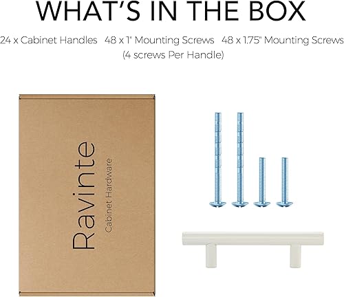 Miniatura 144 de Ravinte - 30 manijas de acero inoxidable para armario de cocina, 5 pulgadas de largo, agujero de 3 pulgadas, rosado