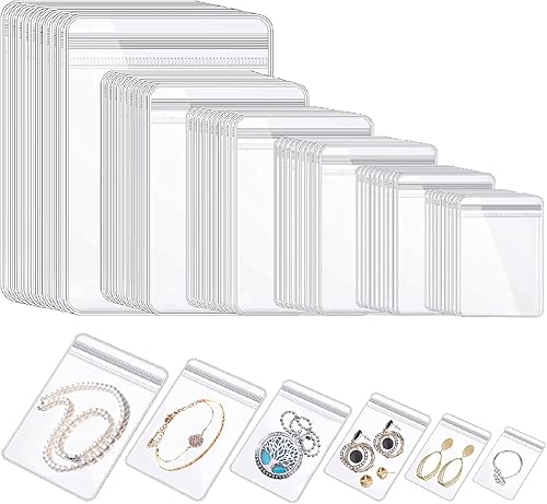 Miniatura 9 de WEDDINGHELPER Bolsas de joyería pequeñas autosellantes de plástico con cremallera, bolsas transparentes de PVC transparente para guardar pulseras,