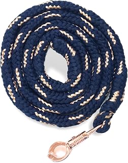 Caballo con gancho de pánico, color oro rosa, 2 m, muchos colores con purpurina (azul oscuro-oro)