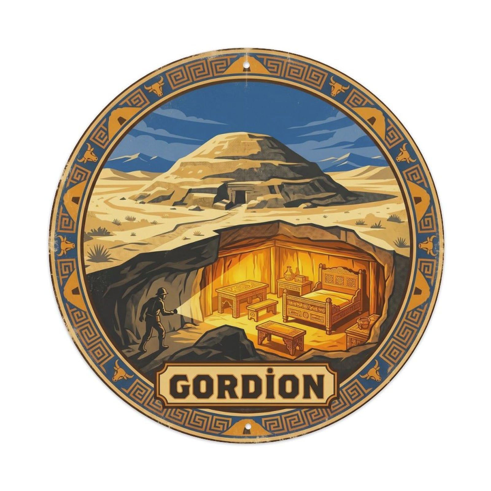 Gordion Phrygian Ruins Ancient Anatolia Route Metal Tin Sign